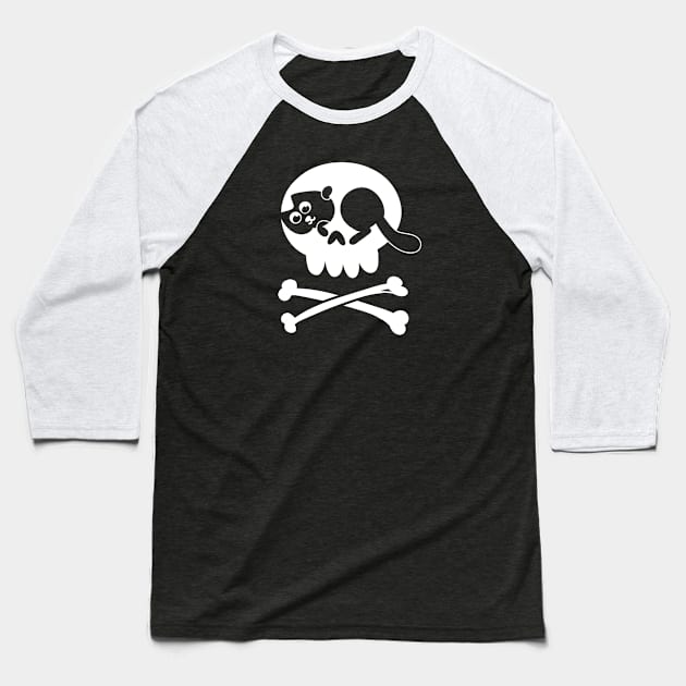 Cat Jolly Roger Baseball T-Shirt by marvandraw